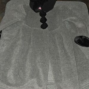 Good Lad Charcoal Pea Coat with Black Trim